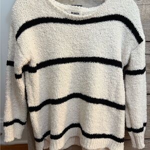 BB Dakota Women's Cozy Striped Sweater - Cream and Black